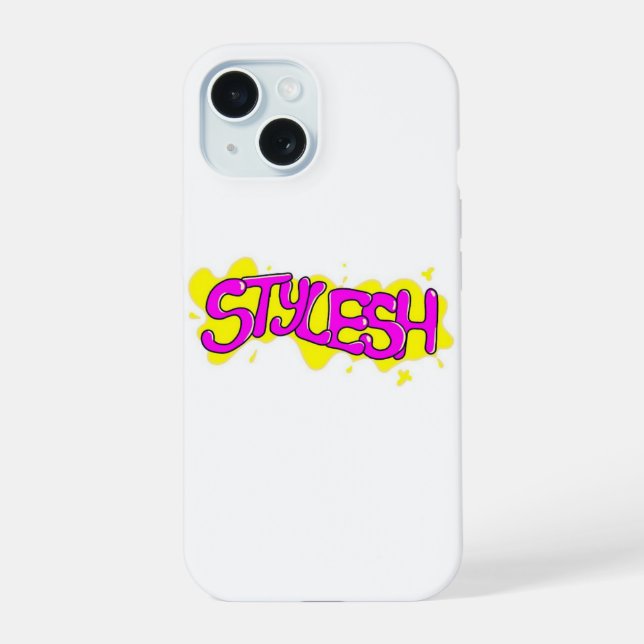 Capa iPhone Branca Stylesh Personalizada 15 Hülle (Rückseite)