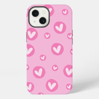 Capa IPhone Padrão de Corações Rosa 13 Hülle