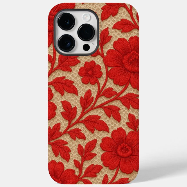 capa para celular Floral Vermelho em design  Case-Mate iPhone Hülle (Rückseite)