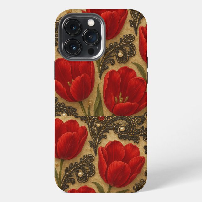 Capa para celular Tulipas e Renda  DESIGN  iPhone Hülle (Rückseite)