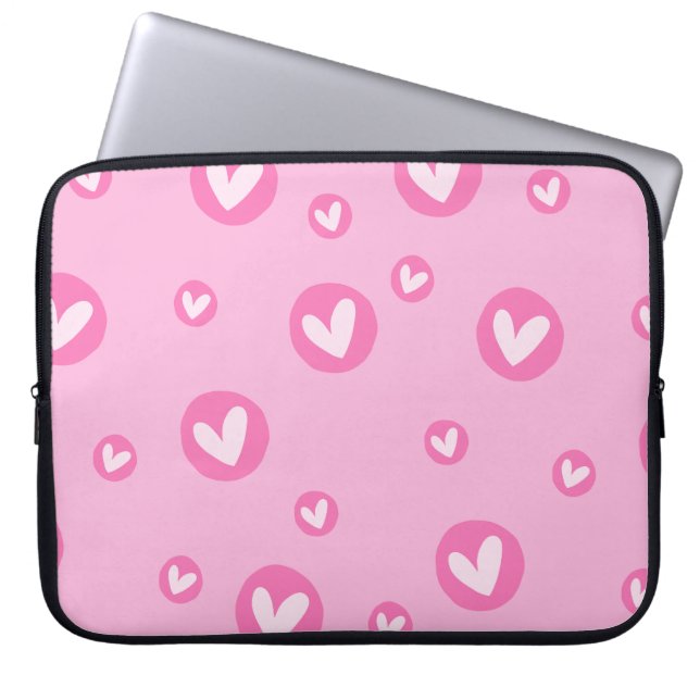 Capa para Portátil Rosa com Corações Laptopschutzhülle (Vorderseite)