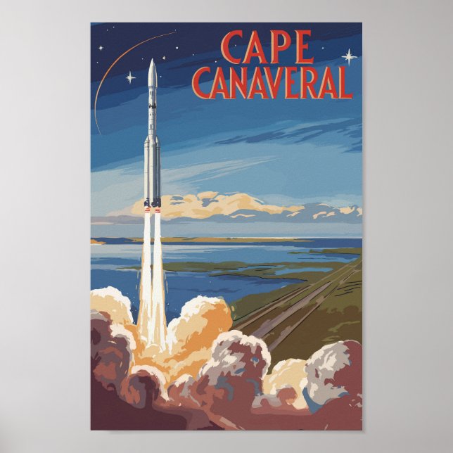 Capanna Canaveral Florida Painterly Travel Art Ret Poster (Vorne)