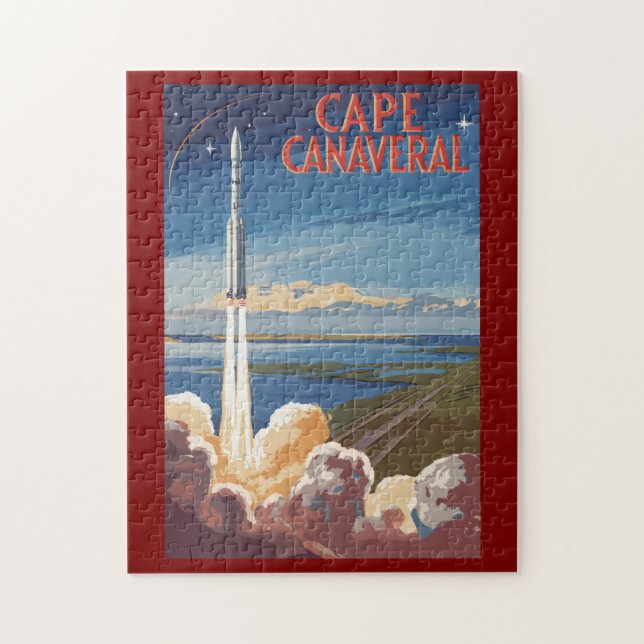 Capanna Canaveral Florida Painterly Travel Art Ret Puzzle (Vertikal)