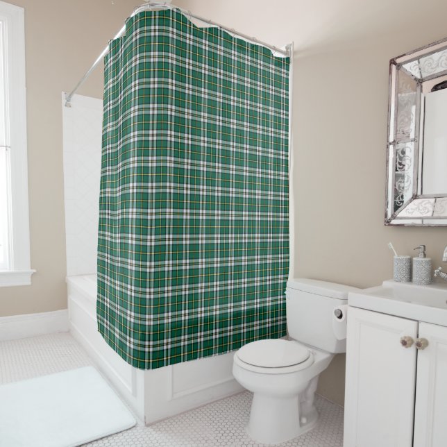 Capbreton Tartan Green and White Kariert Pattern Duschvorhang (Beispiel)