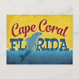 Capcoral Florida Dolphin Retro Vintage Reise Postkarte