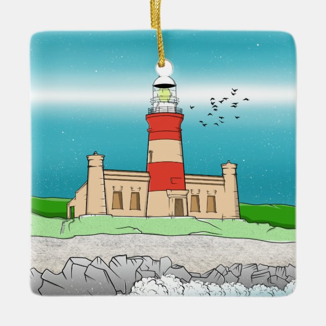 Cape Agulhas Lighthouse Keramikornament (Vorderseite)