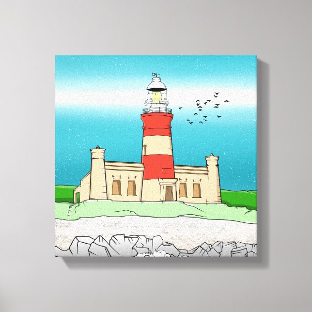 Cape Agulhas Lighthouse Leinwanddruck (Vorderseite)