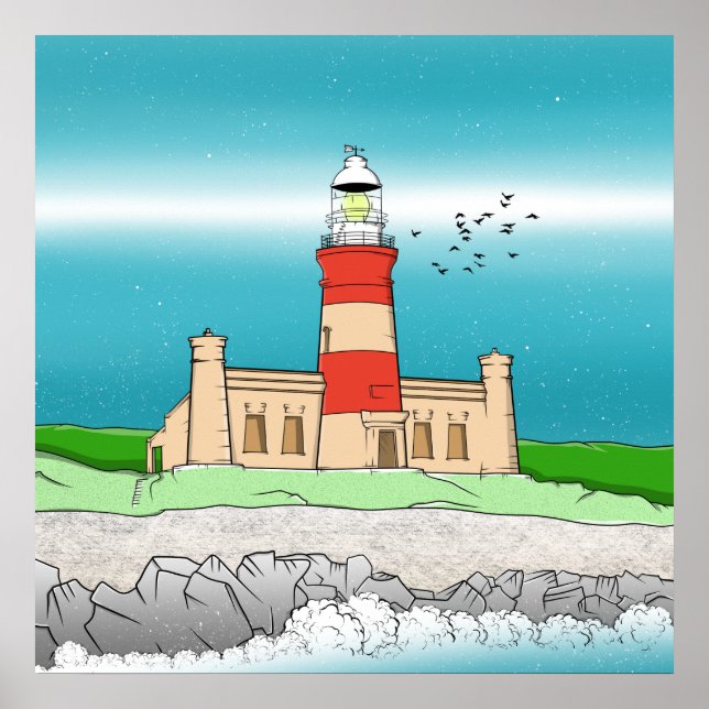 Cape Agulhas Lighthouse Poster (Vorne)