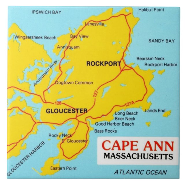 Cape Ann Massachusetts Keramik Tile Fliese (Vorderseite)