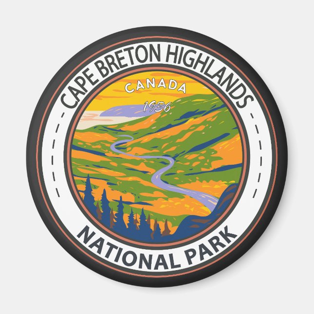 Cape Breton Highlands National Park Canada Abzeich Magnet (Vorne)