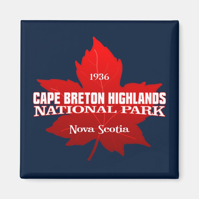 Cape Breton Highlands NP (Ahornblatt) Magnet (Vorne)