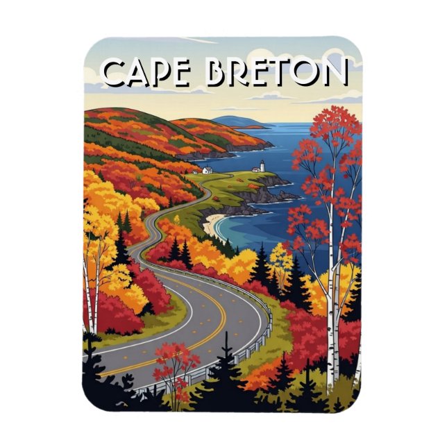 Cape Breton Island Canada Wildflowers Magnet (Vertikal)