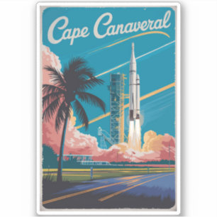 Cape Canaveral Florida Illustration Art Aufkleber
