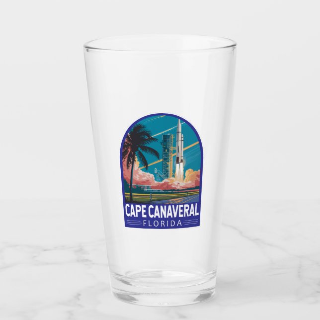 Cape Canaveral Florida Illustration Art Glas (Vorderseite)
