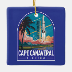 Cape Canaveral Florida Illustration Art Keramikornament