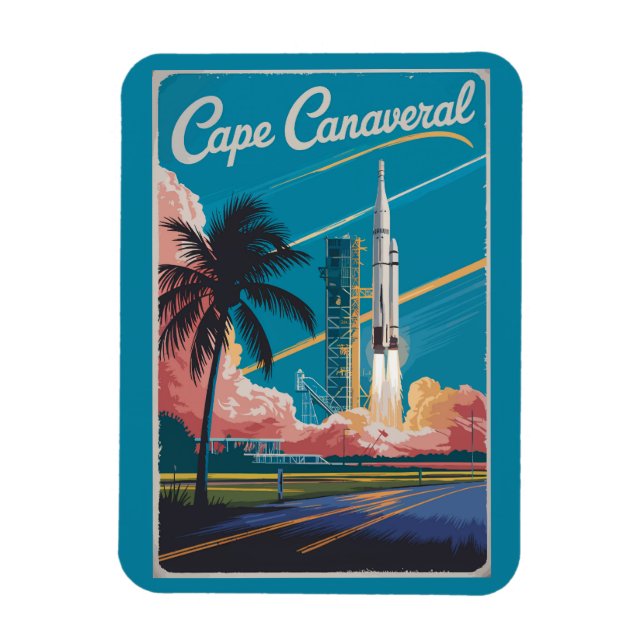 Cape Canaveral Florida Illustration Art Magnet (Vertikal)