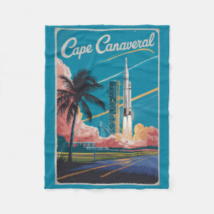 Cape Canaveral Florida Illustration Reise Kunst Fleecedecke