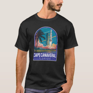Cape Canaveral Florida Illustration Reise Kunst T-Shirt