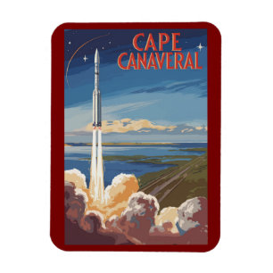 Cape Canaveral Florida malerische Reise Kunst Retr Magnet
