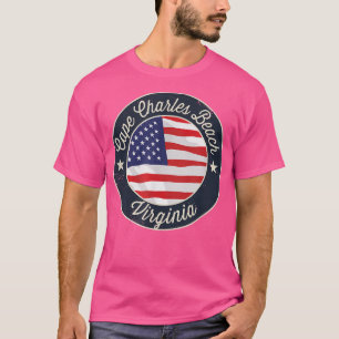 Cape Charles Beach - Patriotisches Virginia Andenk T-Shirt