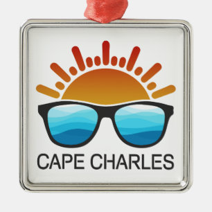 Cape Charles Beach Virginia Sonnenbrillen Ornament Aus Metall