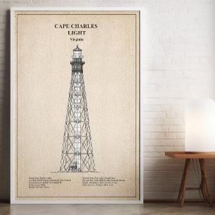 Cape Charles Leuchtturm - Virginia - SBD Poster
