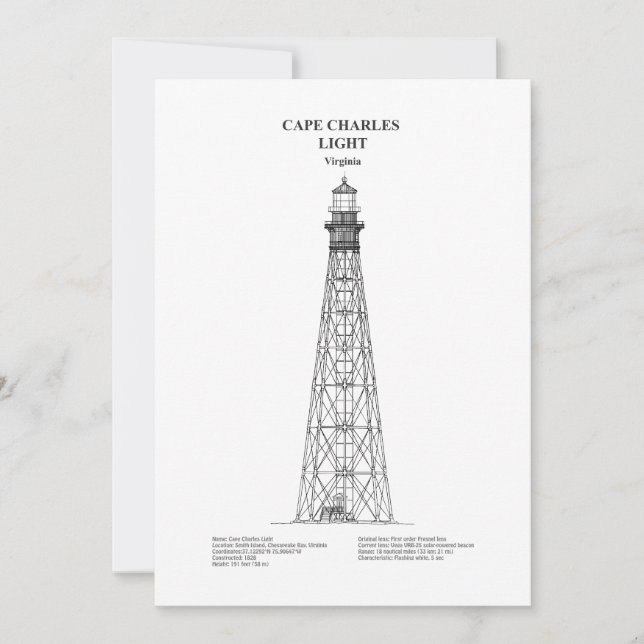 Cape Charles Lighthouse - Virginia - BD Dankeskarte (Vorderseite)