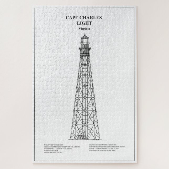 Cape Charles Lighthouse - Virginia - BD Puzzle (Vertikal)