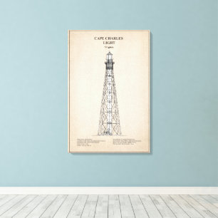 Cape Charles Lighthouse - Virginia - SBD Leinwanddruck