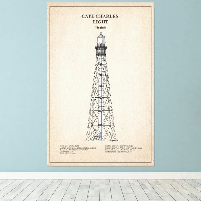 Cape Charles Lighthouse - Virginia - SBD Leinwanddruck (Insitu (Holzboden))