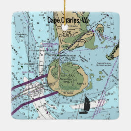 Cape Charles Virginia Chart Keramikornament