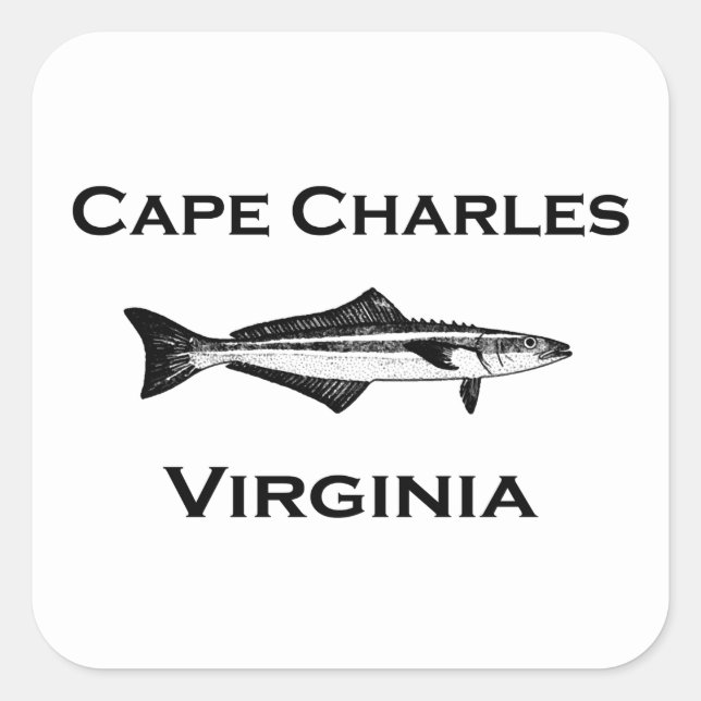 Cape Charles Virginia Cobia Quadratischer Aufkleber (Vorderseite)