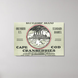 Cape Cod Battleship Markenzeichen Cranberry Label Leinwanddruck