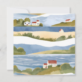 Cape Cod Bay | Ocean Shore Küste Wasserfarbe Karte