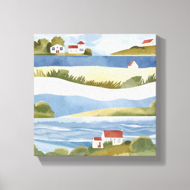 Cape Cod Bay | Ocean Shore Küste Wasserfarbe Leinwanddruck (Vorderseite)