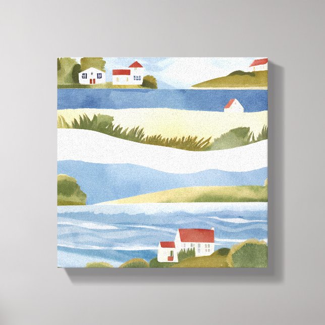 Cape Cod Bay | Ocean Shore Küste Wasserfarbe Leinwanddruck (Vorderseite)