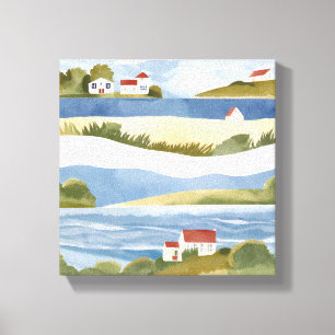 Cape Cod Bay   Ozean Strand Küstenwasserfarbe Leinwanddruck