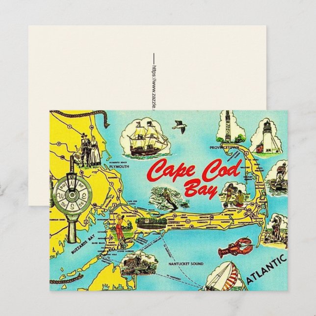 Cape Cod Bay Postkarte (Vorne/Hinten)