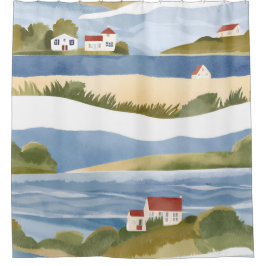 Cape Cod Bay | Wasserfarbe der ozeanischen Küste Duschvorhang