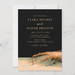 Cape Cod Bayside Dünenzaun Golden Beach Hochzeit Einladung
