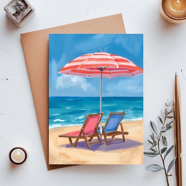 Cape Cod Beach Day | Aquarellmeere Postkarte (Von Creator hochgeladen)