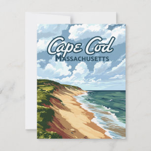 Cape Cod Beach Massachusetts Blue Card