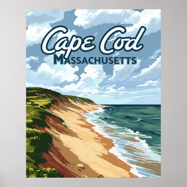 Cape Cod Beach Massachusetts Blue Poster (Vorne)