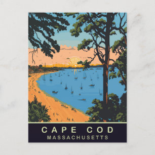 Cape Cod Beach, Massachusetts, Vintage Travel Postkarte
