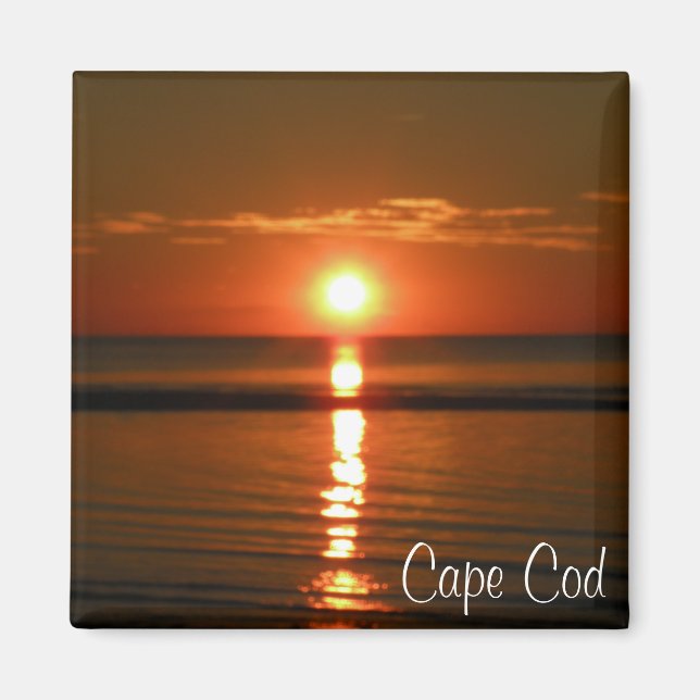 Cape Cod Beach Red unset Foto Magnet (Vorne)