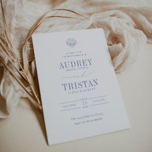 CAPE COD Coastal Blue Wedding Einladung