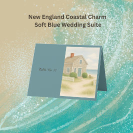 Cape Cod Coastal Soft Blue Wedding Platzkarte Dankeskarte