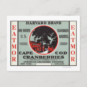 Cape Cod Harvard Eatmor Cranberries Marke Postkarte