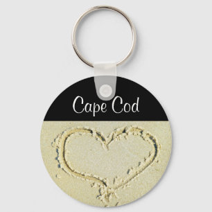 Cape Cod Heart auf einem Sandy Beach Key Chain Schlüsselanhänger