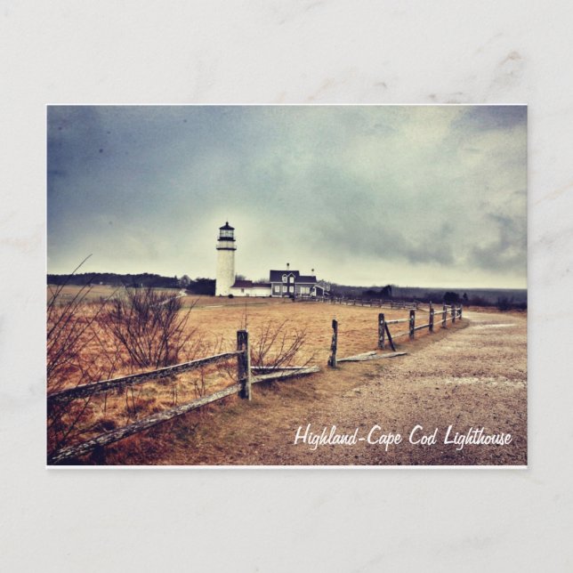 Cape Cod (Highland) Leuchtturm Postkarte (Vorderseite)